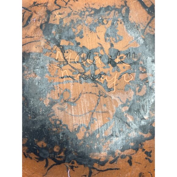 Native American Etched Horse Hair Pottery Vase Signed M Clark Navajo - Picture 10 of 14